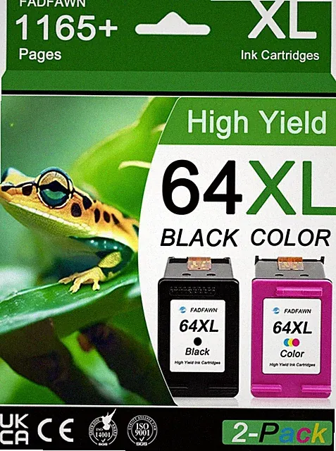 64XL Ink Cartridges Black/Color Combo Pack (2-Packs) High Yield - for HP Ink...