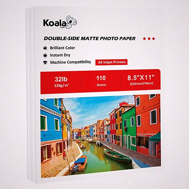 Koala Photo Paper 8.5x11 32lb Double Sided Matte 110 Ct Inkjet Printers Brochure