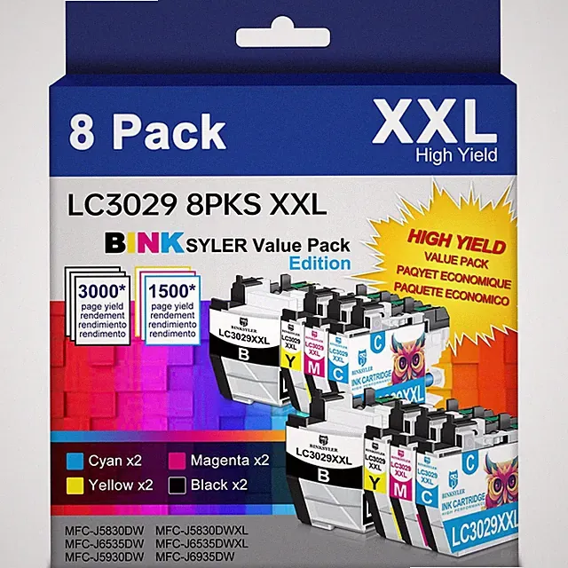 LC3029XXL Ink Cartridges for Brother LC3029 LC3029BK Inkjet Cartridge Work fo...