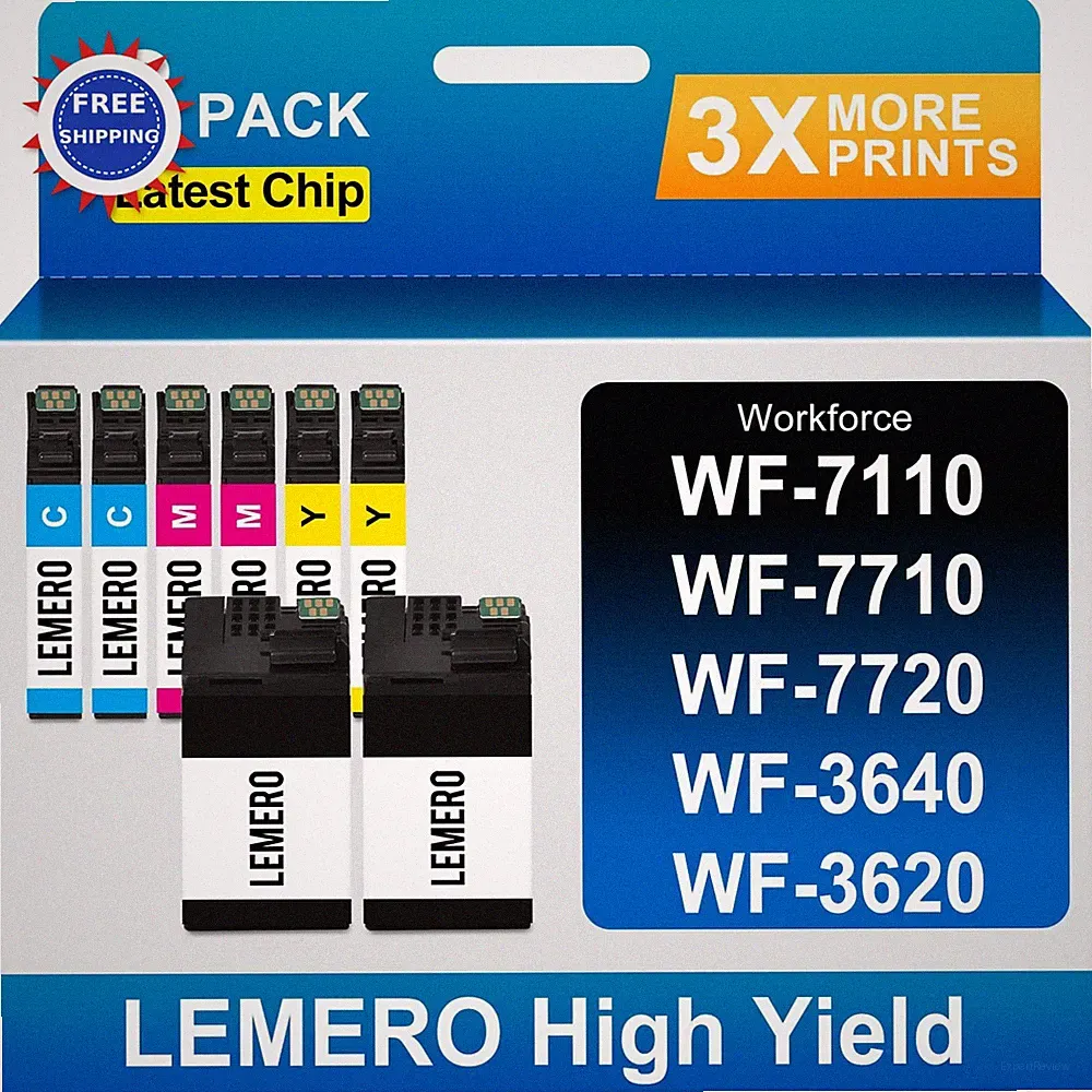 LEMERO 252XL Ink Cartridges Combo Pack Workforce WF 7110 7710 7720 3640 3620