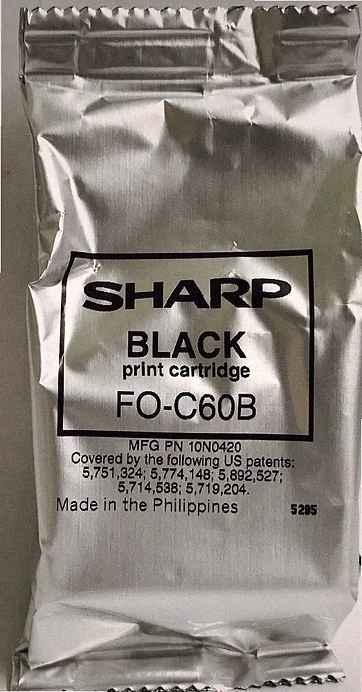 New OEM Original Genuine SEALED BAG Sharp FO-C60B Black Ink Cartridge NO BOX
