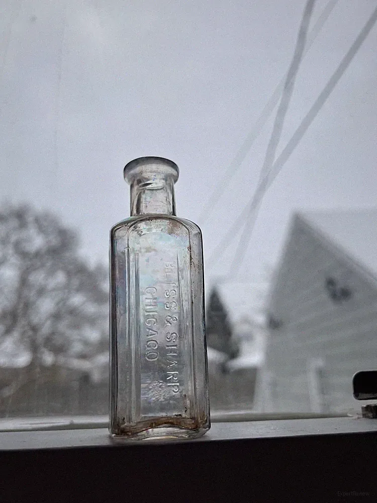 Rare Early Small Bliss & Sharp Chicago Illinois Bottle Medicine Drug Ink