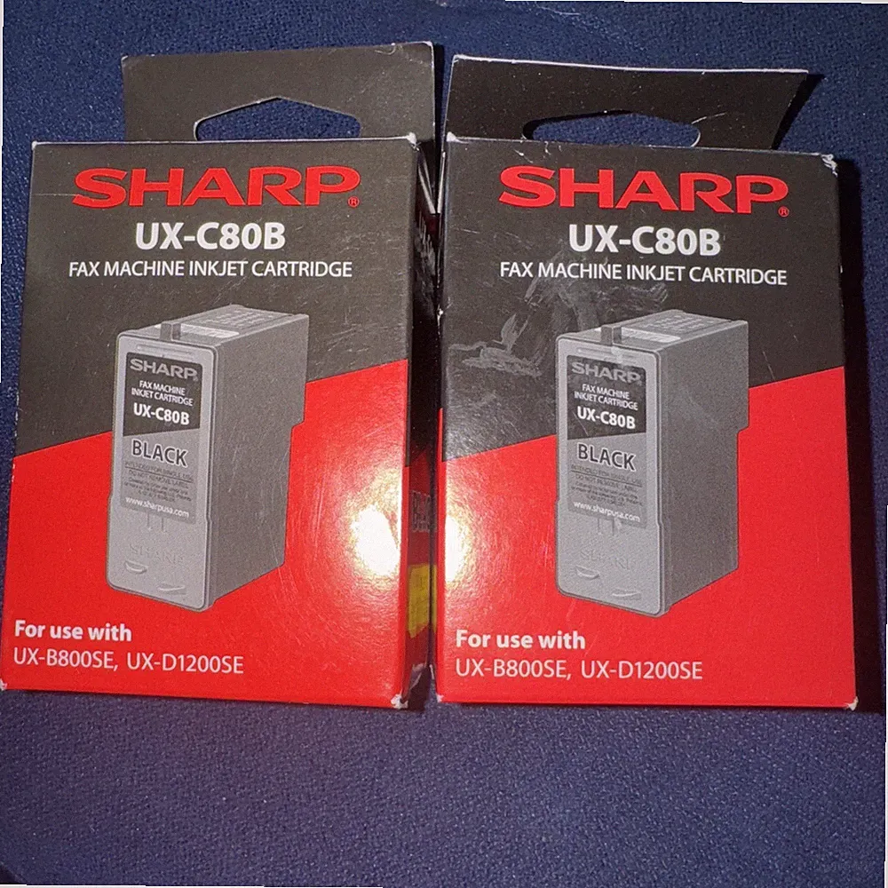 Sharp UX-C80B Black Fax Machine Inkjet Print Cartridge Ink Printer Office Supply